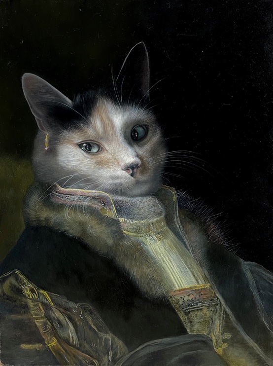 The Cat’s Whiskers, 2025 – Oil on Panel, 35 x 27 cm – Ginny Page